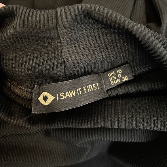 I Saw It First | Women's Black Ribbed Mockneck Shirt Dress | Size: 6 - Picture 5 of 7